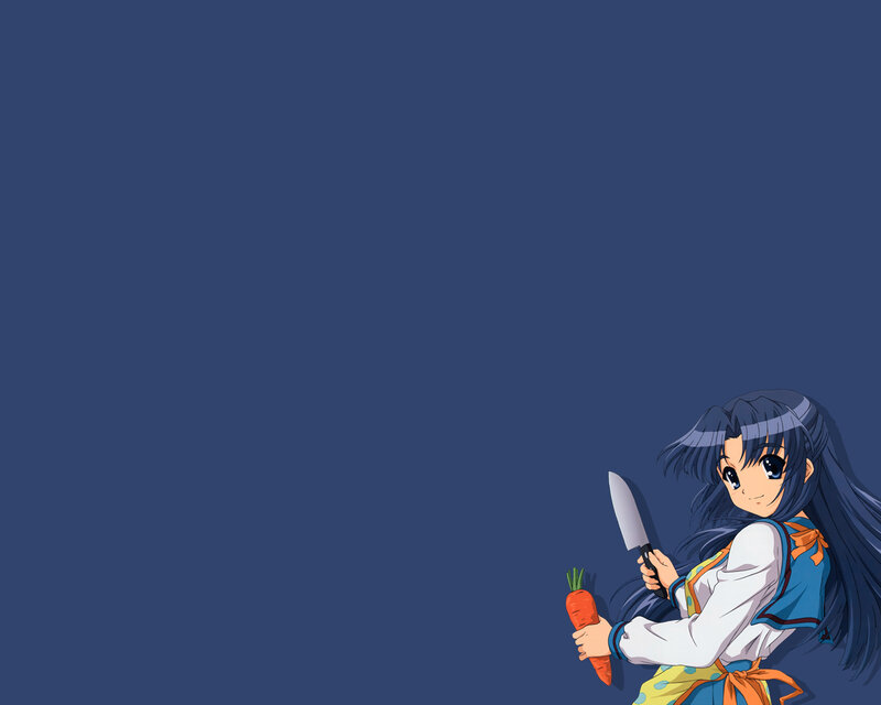 anime girl with carrot and knife