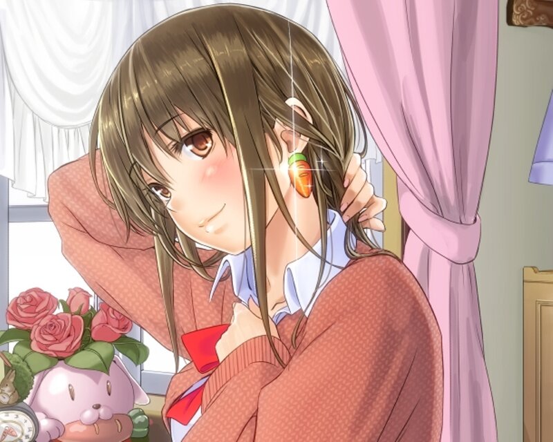 Anime Girl with Carrot Earring