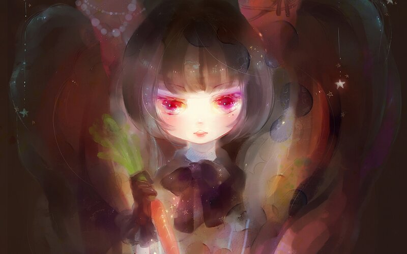 Anime Girl with Carrot — Purple