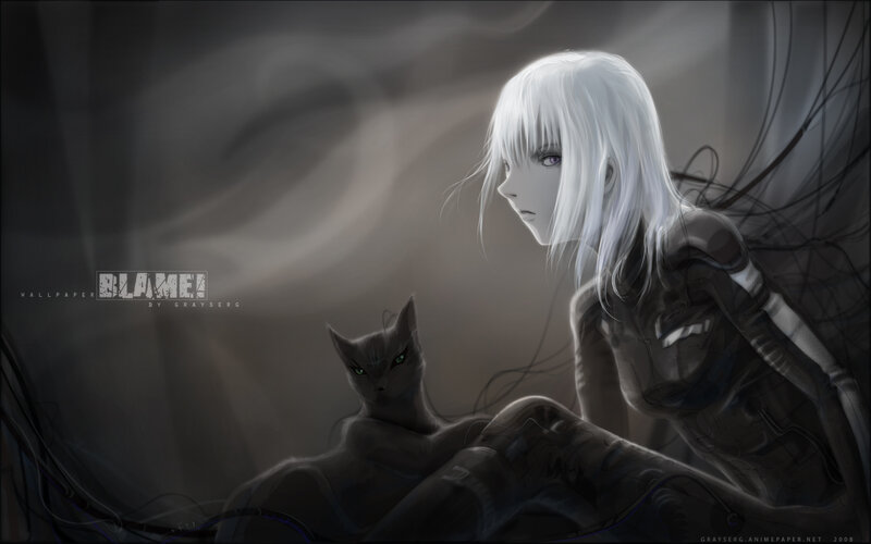 anime girl with cat