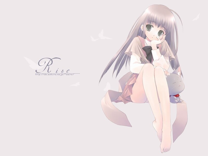 anime girl with cat