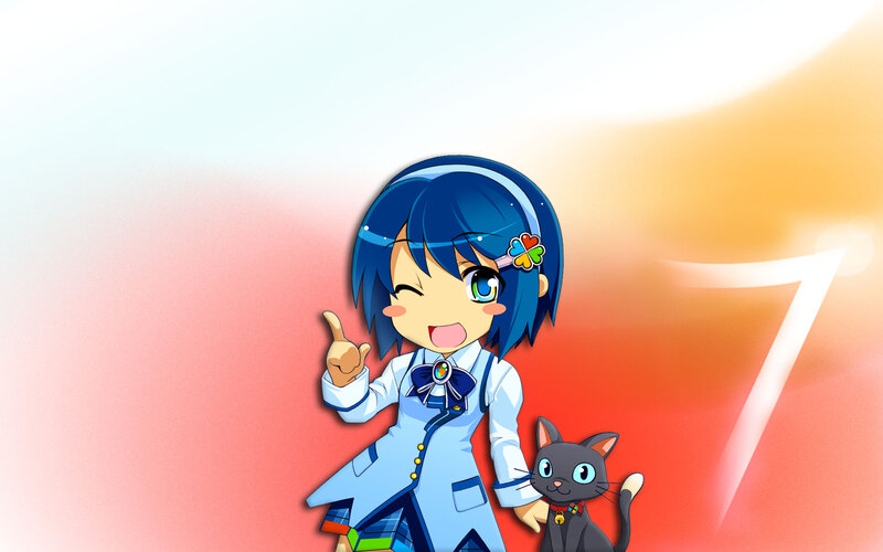 anime girl with cat