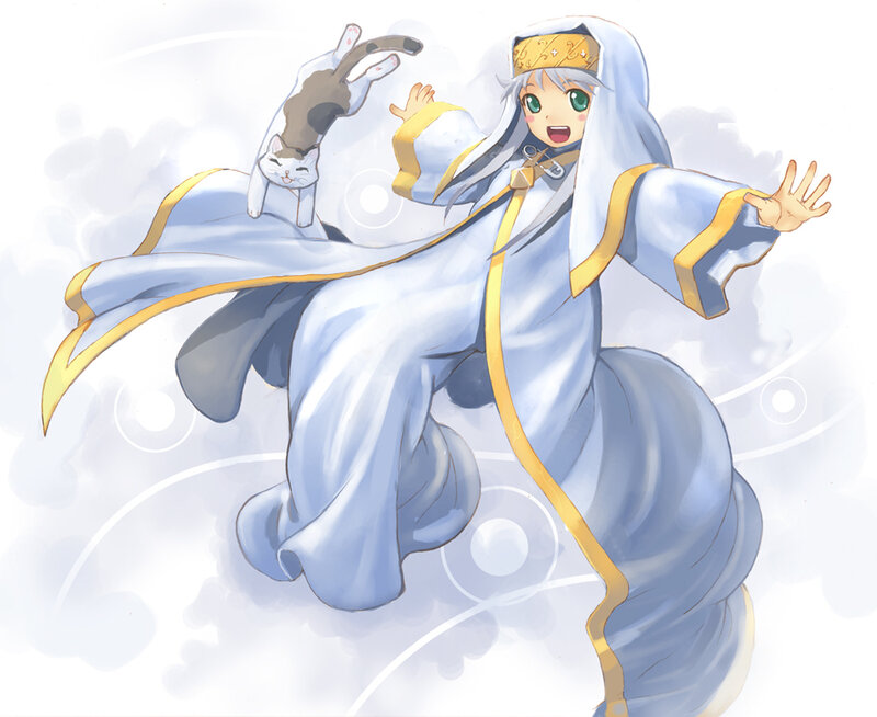 anime girl with cat