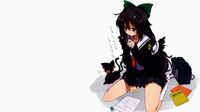 anime girl with cat and death note