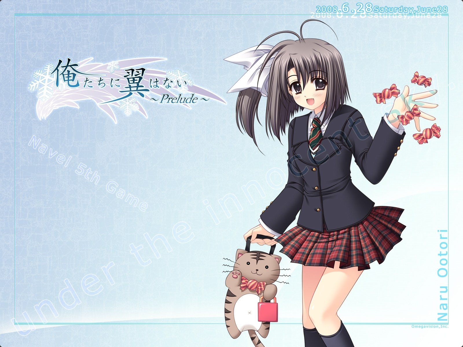 anime girl with cat bag