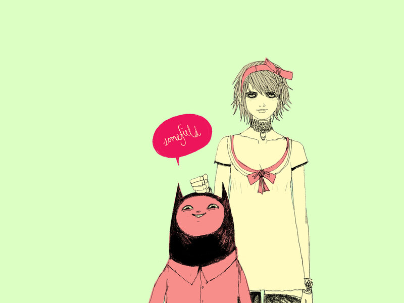 anime girl with cat character