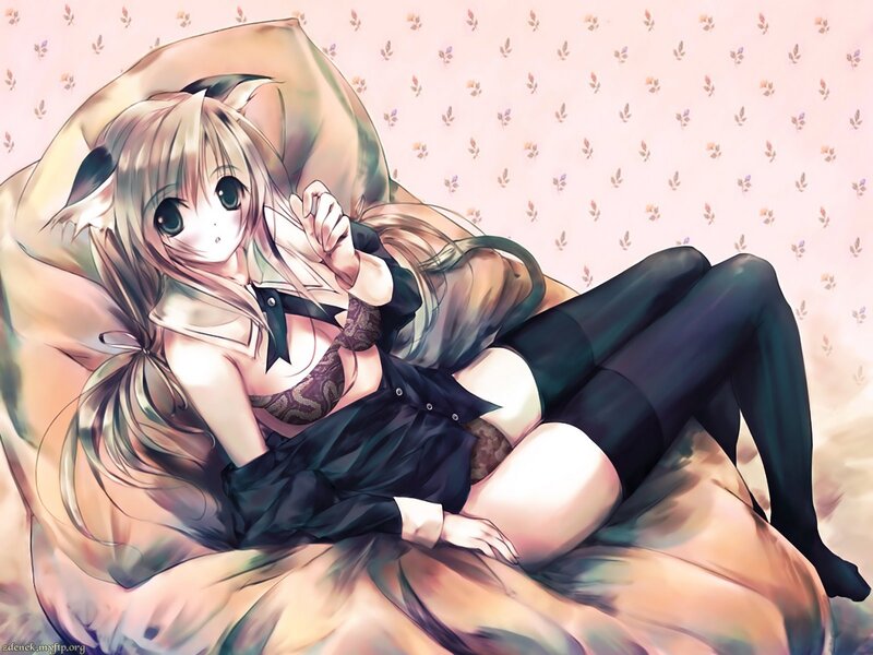 anime girl with cat ears
