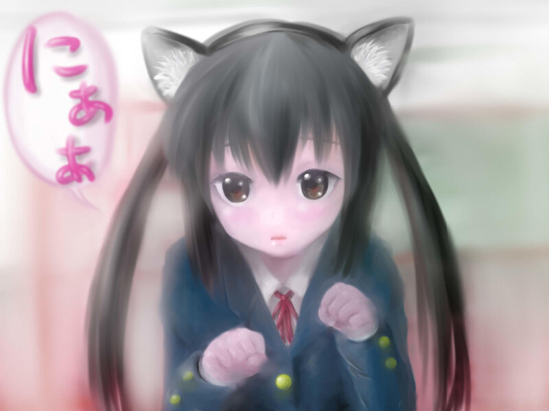 anime girl with cat ears