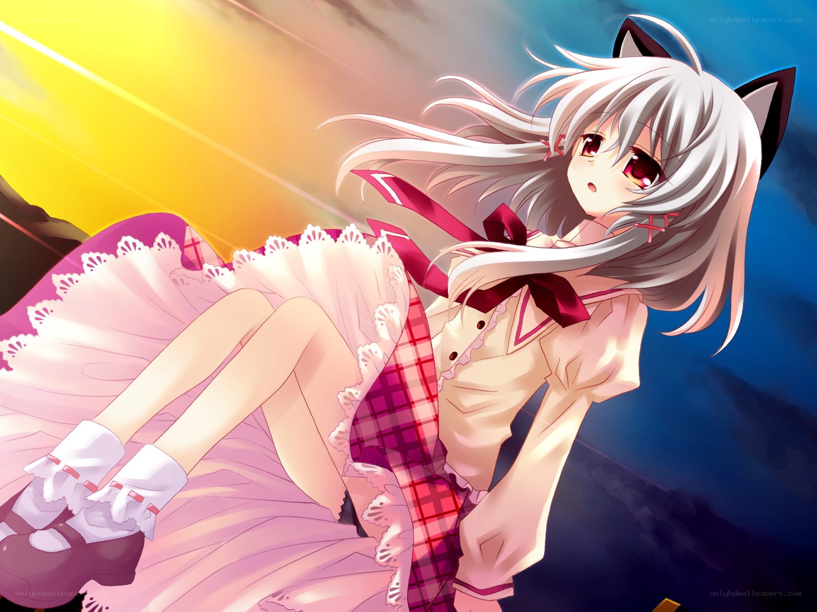 anime girl with cat ears