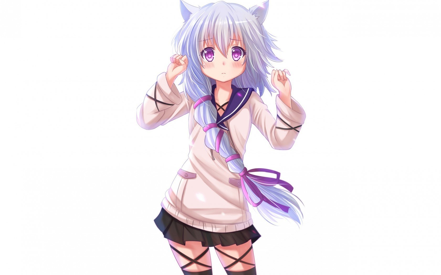 anime girl with cat ears