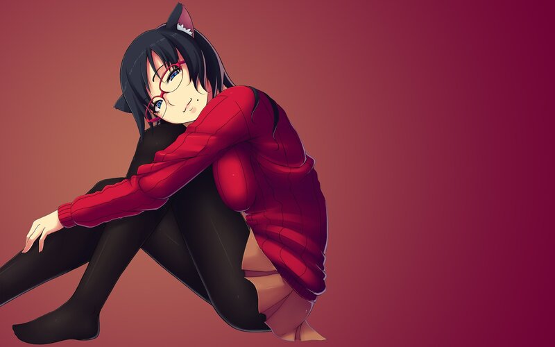 anime girl with cat ears