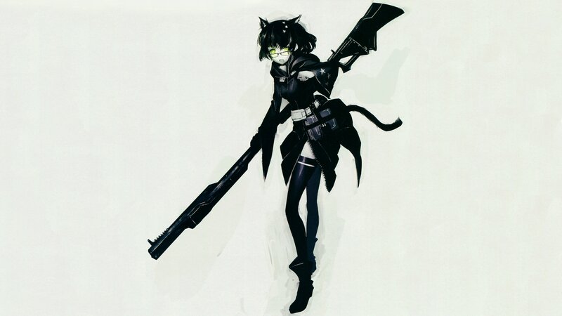 anime girl with cat ears and rifle
