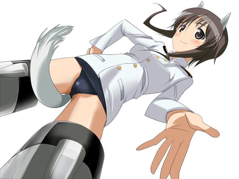 anime girl with cat ears and tail