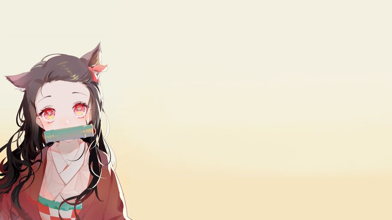 Anime Girl with Cat Ears — Beige, Calm, Sunset, Cat Ears