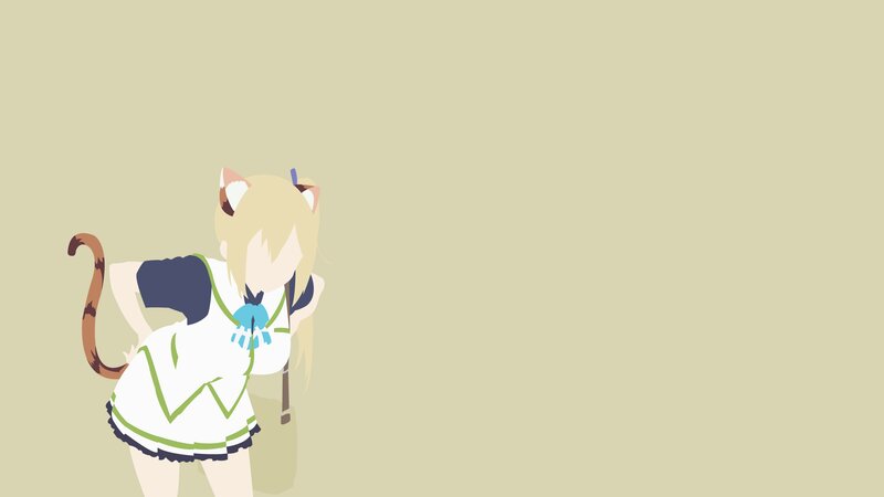 Anime Girl with Cat Ears — Beige, Calm