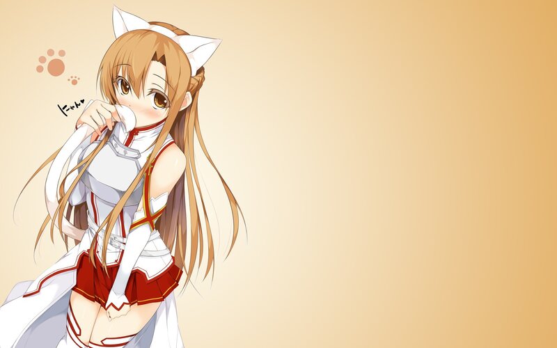 Anime Girl with Cat Ears — Beige