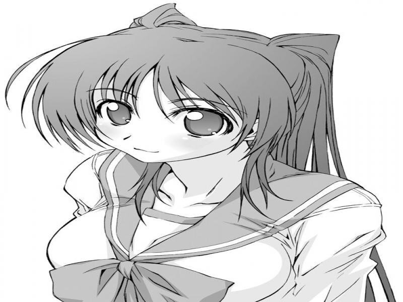 Anime Girl with Cat Ears — Black, Cheerful, Manga