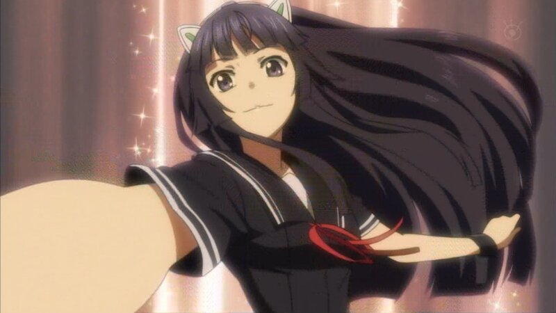 Anime Girl with Cat Ears — Black, Dramatic, Cat Ears