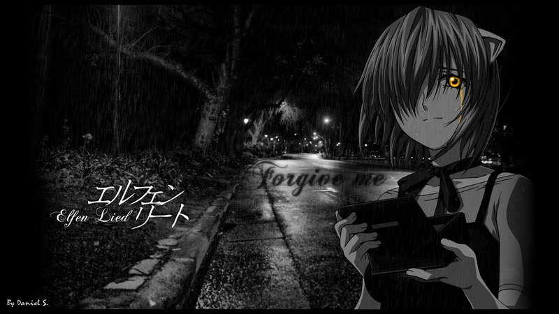 Anime Girl with Cat Ears — Black, Melancholic