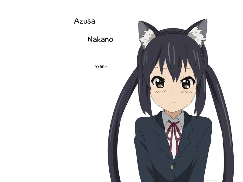 Anime Girl with Cat Ears — Black, Neutral, Cat Ears, School Uniform