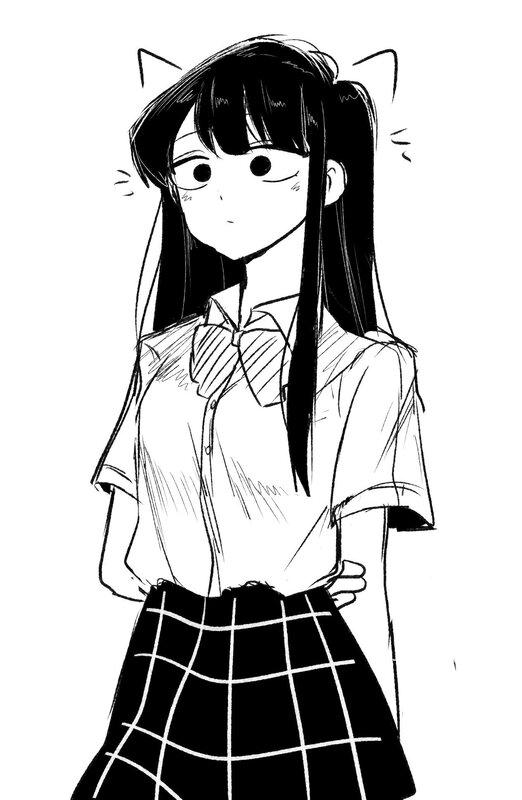 Anime Girl with Cat Ears — Black, Neutral, Manga, Cat Ears, School Uniform