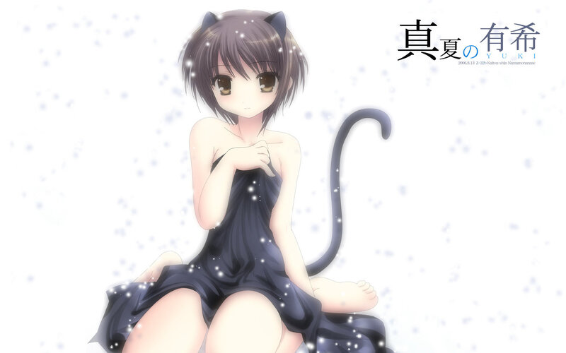 Anime Girl with Cat Ears — Black, Serene