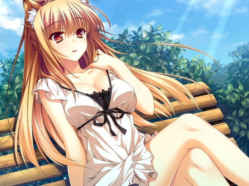 Anime Girl with Cat Ears — Blonde