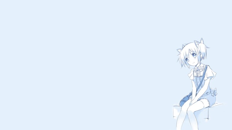Anime Girl with Cat Ears — Blue, Calm, Cat Ears, Overalls