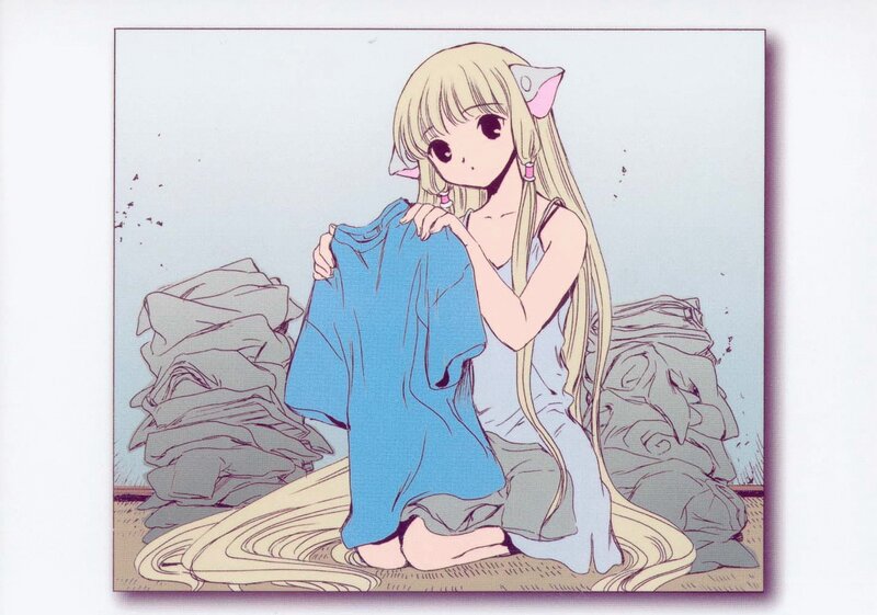 Anime Girl with Cat Ears — Blue, Calm, Manga, Cat Ears