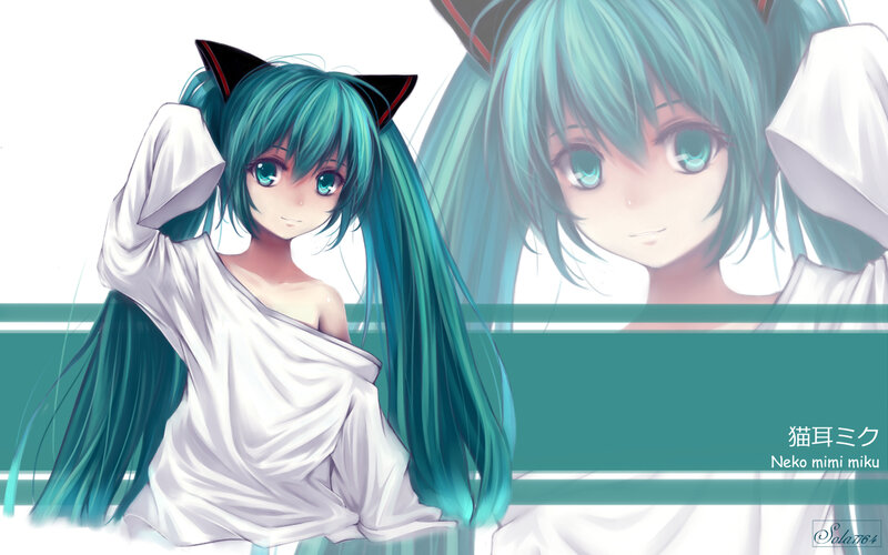 Anime Girl with Cat Ears — Blue, Calm