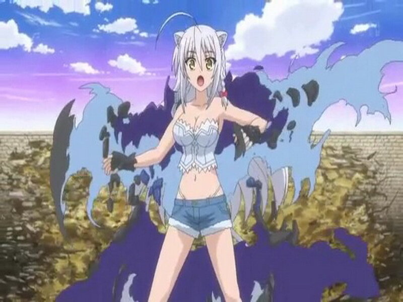 Anime Girl with Cat Ears — Blue, Dramatic, Afternoon