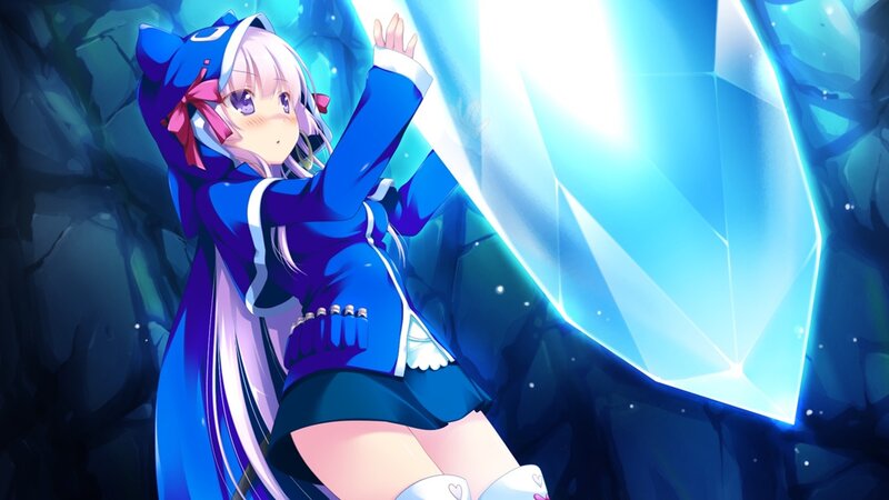 Anime Girl with Cat Ears — Blue, Dramatic, Cat Ears, Crystal