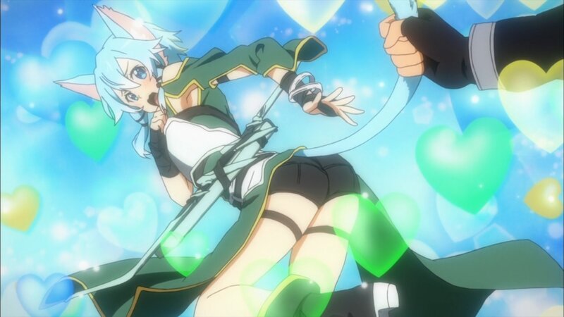 Anime Girl with Cat Ears — Blue, Dynamic, Sword