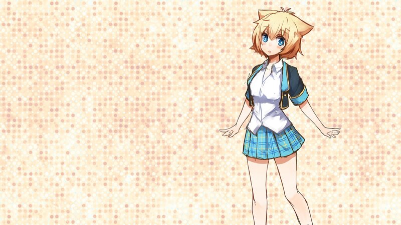 Anime Girl with Cat Ears — Blue, Neutral, Cat Ears
