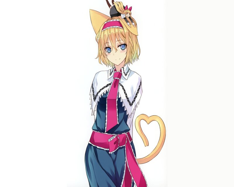 Anime Girl with Cat Ears — Blue, Neutral