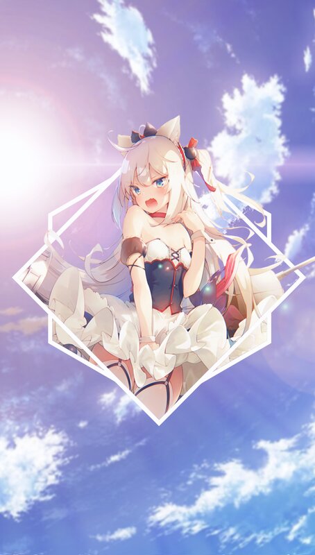 Anime Girl with Cat Ears — Blue, Serene, Afternoon, Cat Ears, Clouds