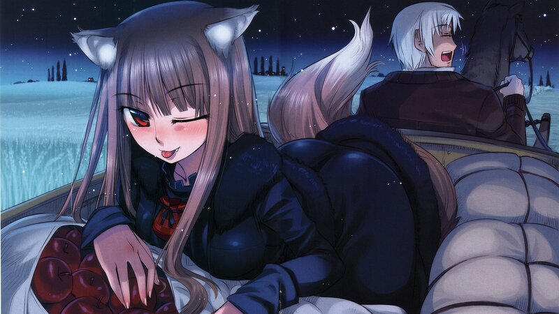Anime Girl with Cat Ears — Blue, Serene, Night, Manga