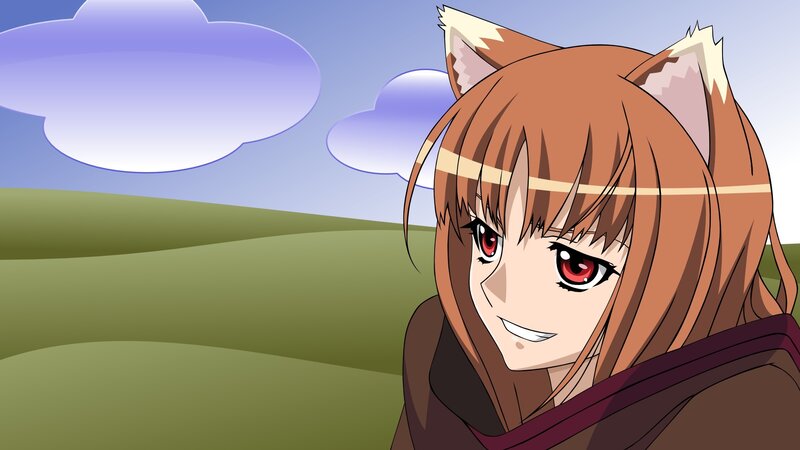 Anime Girl with Cat Ears — Brown, Calm