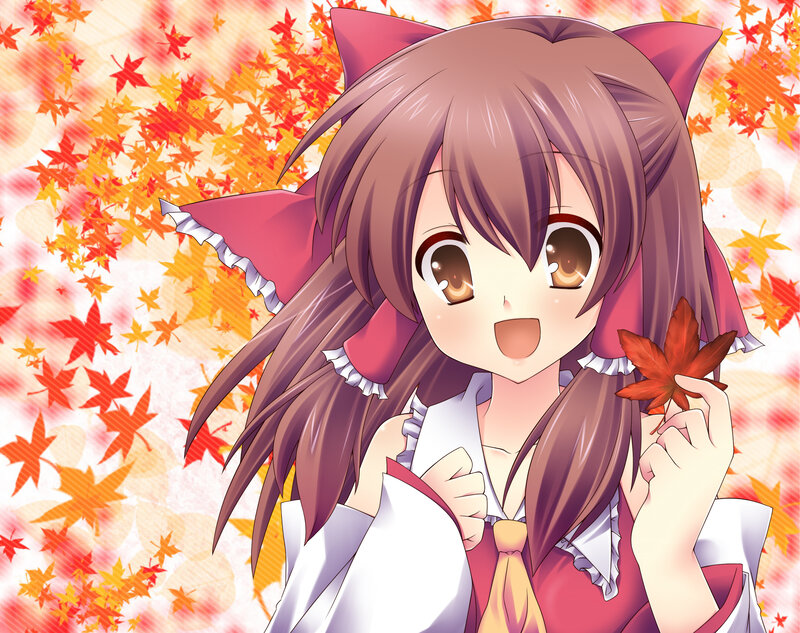 Anime Girl with Cat Ears — Brown, Cheerful, Autumn