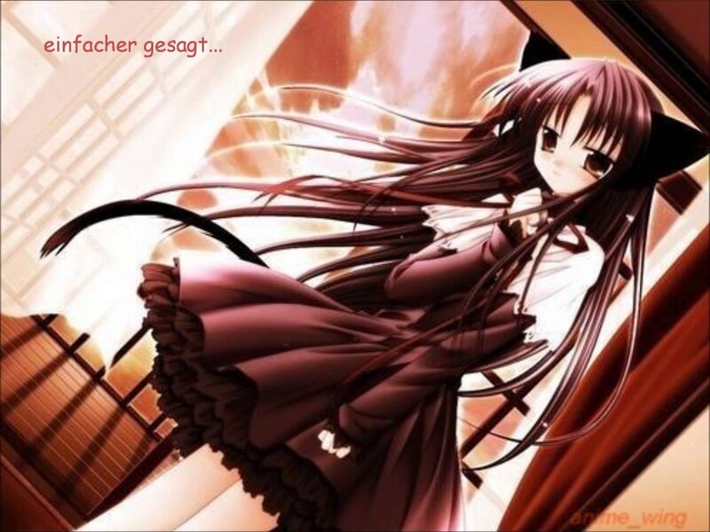 Anime Girl with Cat Ears — Brown, Dramatic, Cat Ears, Tail