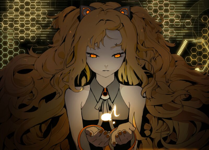 Anime Girl with Cat Ears — Brown, Dramatic, Digital Art, Cat Ears