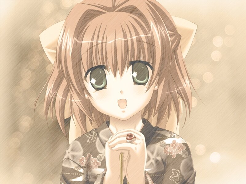 Anime Girl with Cat Ears — Brown, Dreamy, Cat Ears