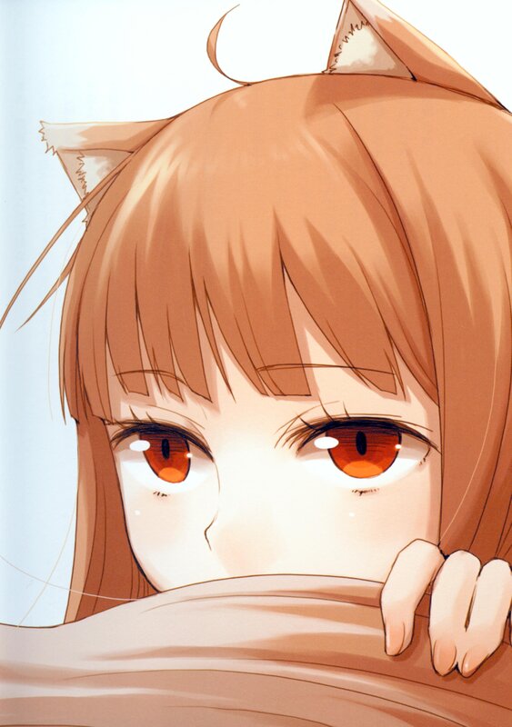 Anime Girl with Cat Ears — Brown, Innocent