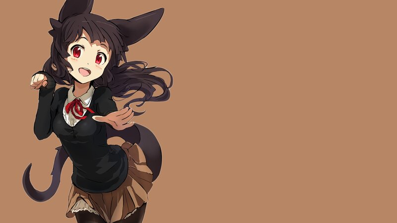 Anime Girl with Cat Ears — Brown, Playful, Cat Ears, Tail