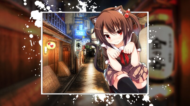 Anime Girl with Cat Ears — Brown, Playful, Night, Cat Ears