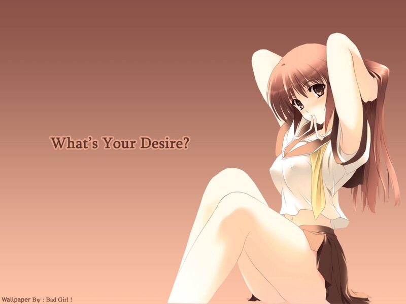 Anime Girl with Cat Ears — Brown, Seductive, Cat Ears