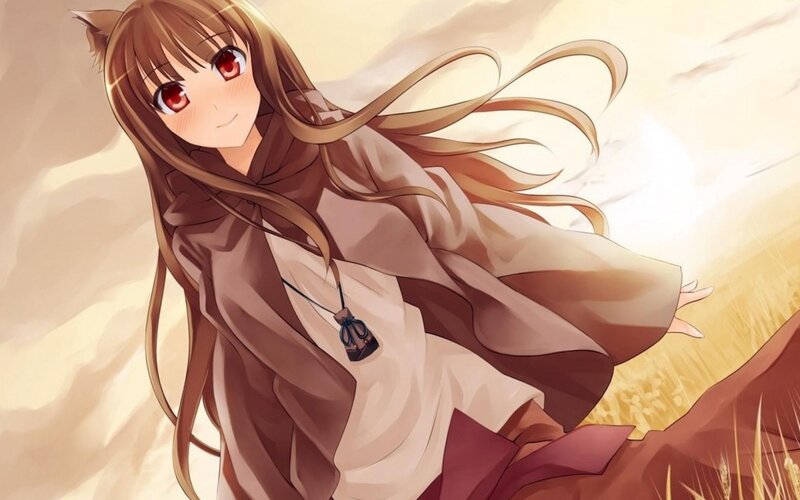 Anime Girl with Cat Ears — Brown, Serene, Afternoon, Cat Ears