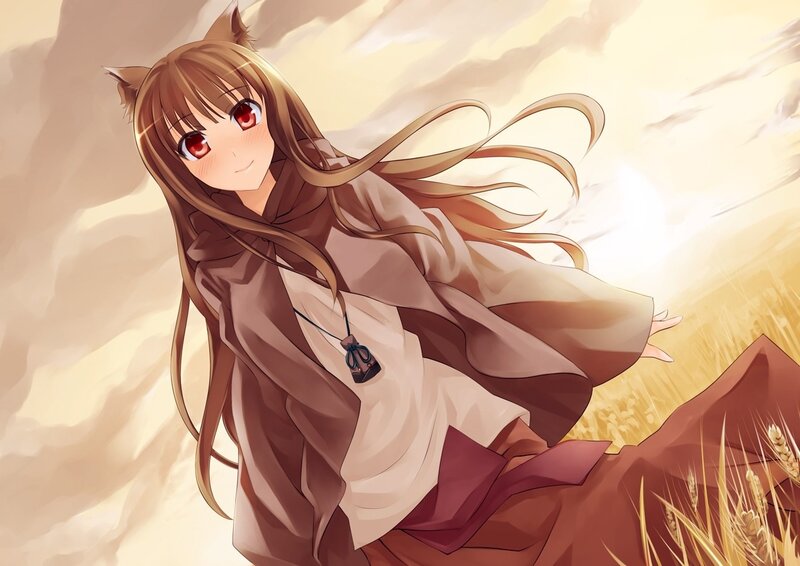 Anime Girl with Cat Ears — Brown, Serene