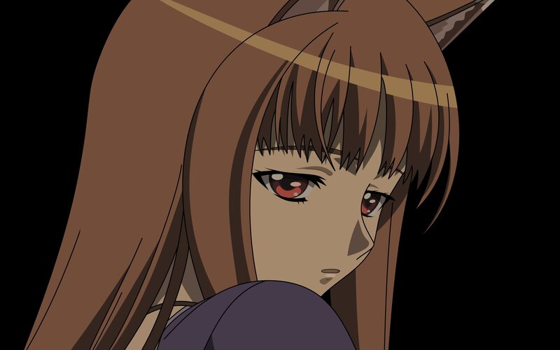 Anime Girl with Cat Ears — Brown, Serious