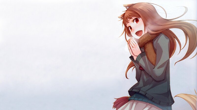 Anime Girl with Cat Ears — Brown, Surprised, Cat Ears, Fur Collar